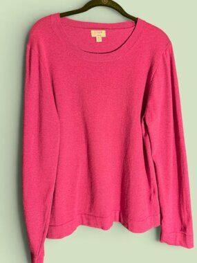 J. Crew Factory "Teddie" Rose Pink Crew Neck Sweater Sz XL